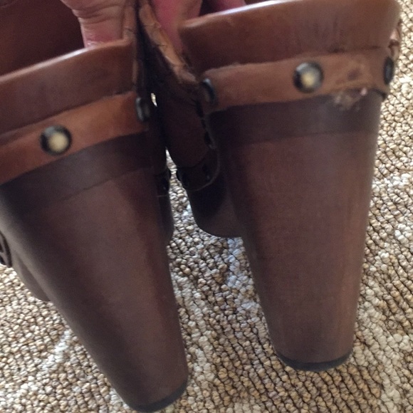 Earthies Studded Platform Chunky Heel Leather Mule - Picture 5 of 6